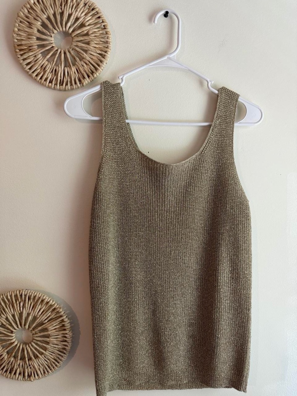 Suzelle Metallic Gold Knit Top